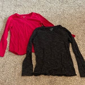 Two NWOT cat and Jack size 10/12 long sleeve t-shirts